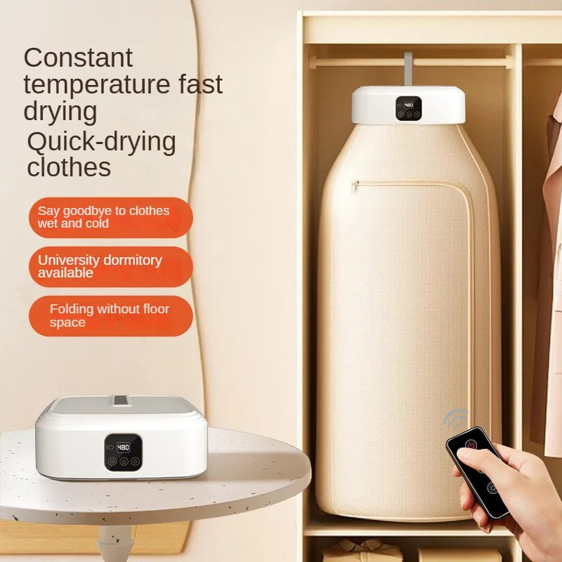 Portable Electric Clothes Dryer with Remote Control | Multifunctional Warm Laundry Dryer for Home & Travel